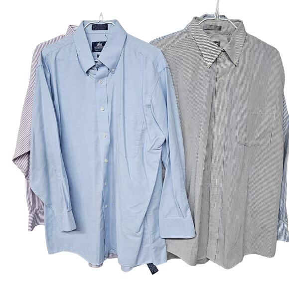 Saddlebred Long Sleeve Button Down Shirts Multicolor 7 Pieces Sets Men's Size XL - Picture 2 of 15